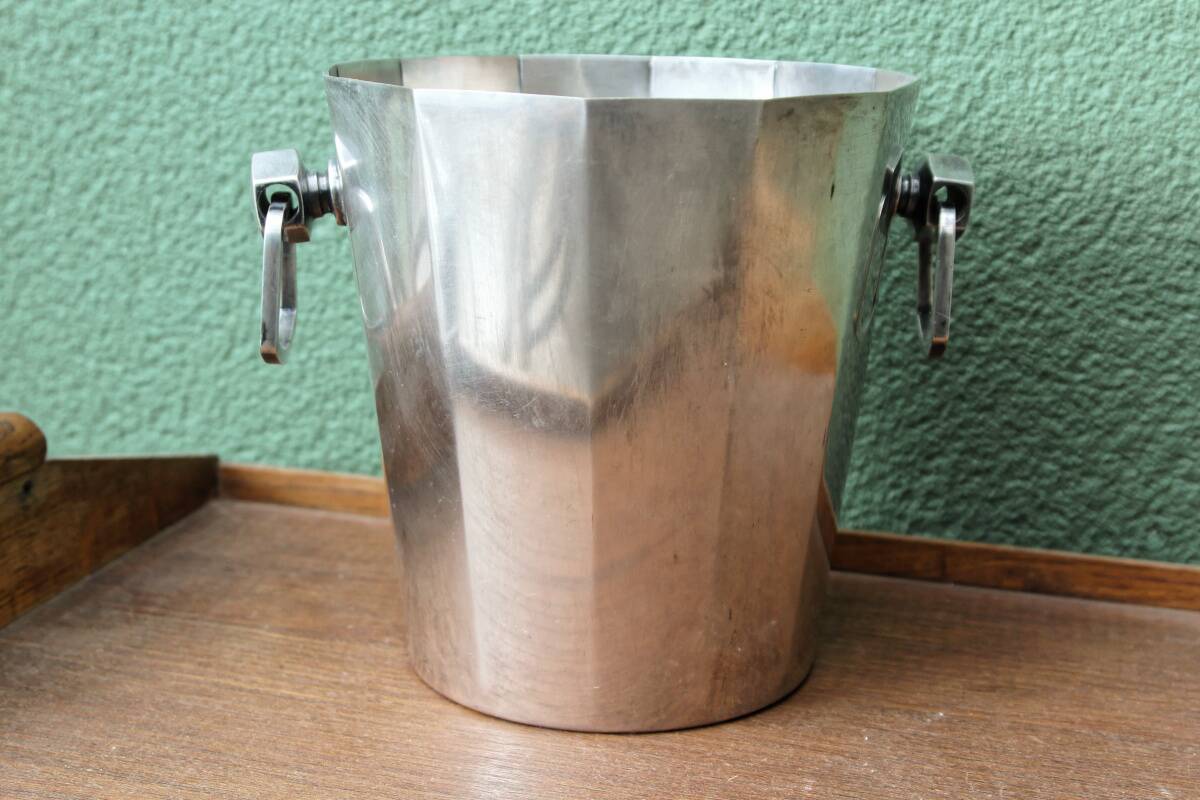 Champagne bucket in silver metal, André Leroy