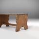 Rustic French wooden stool with beautiful patina, ca. 1900