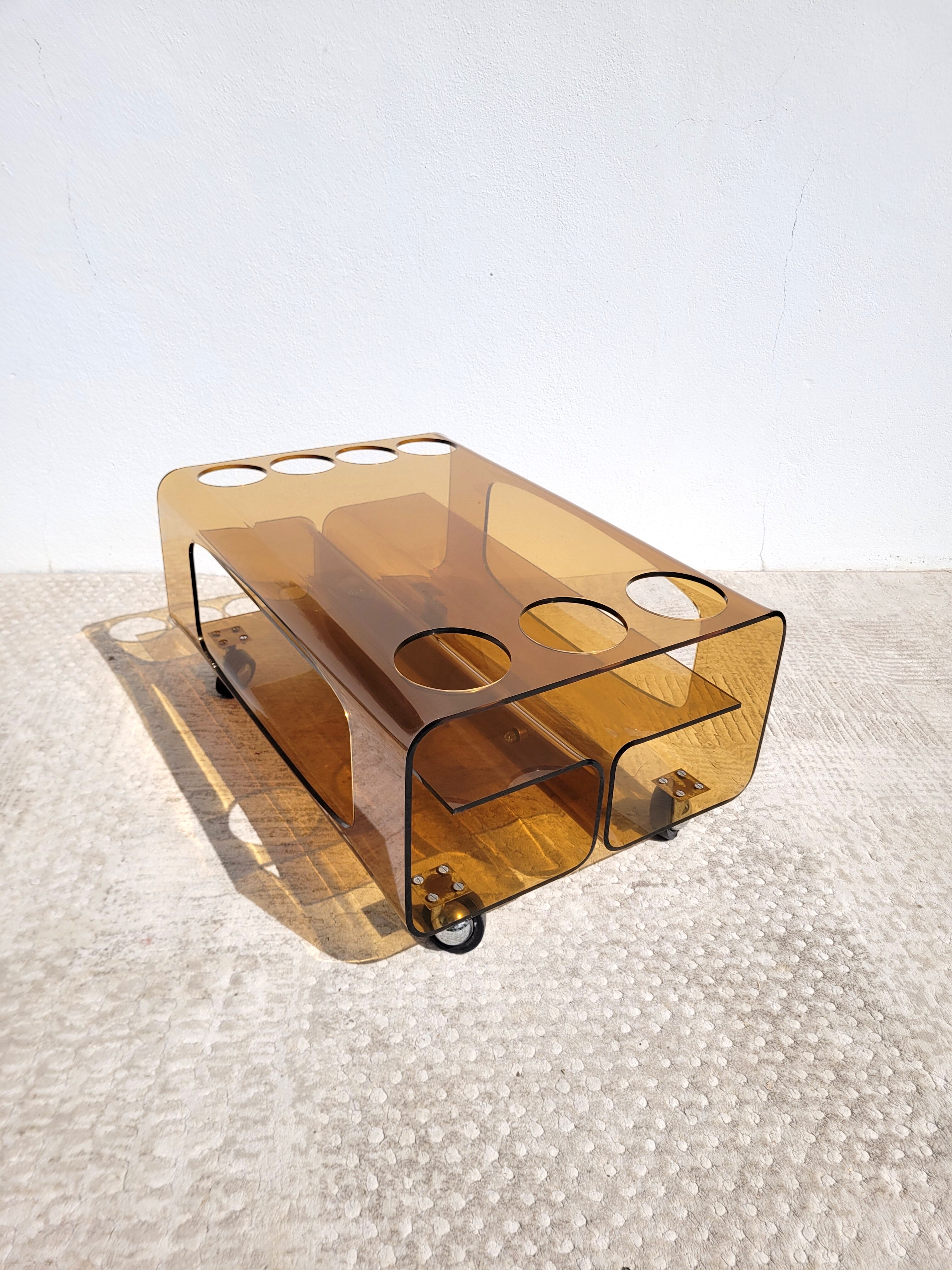Smoked Plexiglas coffee table 1970