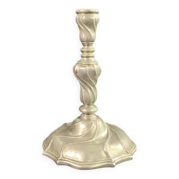 Louis XIV style pewter candlestick with twisted decoration