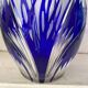 Cobalt blue double crystal vase signed G. Raspiller