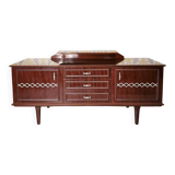 Mid-Century Wooden Dresser Sideboard with Detachable Mirror: 1970s Vintage