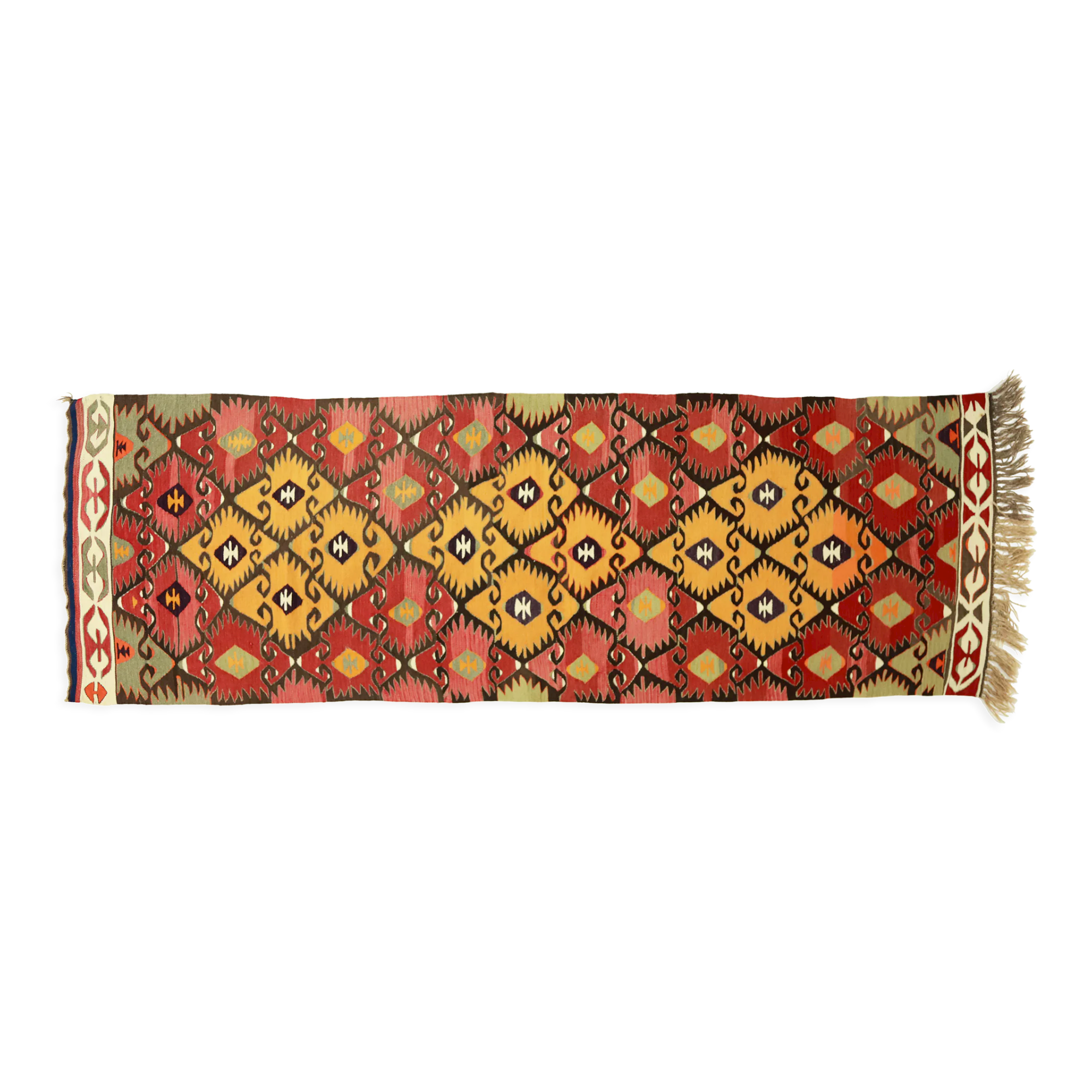 Anatolian handmade kilim rug 271 cm x 90 cm
