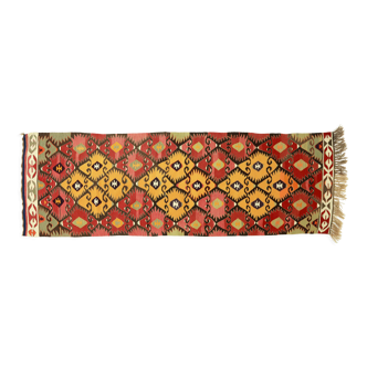 Tapis kilim artisanal anatolien, 271 cm x 90 cm