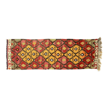 Anatolian handmade kilim rug 271 cm x 90 cm