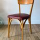 Set of 6 Luterma bistro chairs in blond wood and skaï 50s
