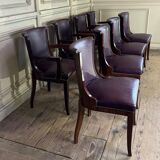 Set of 4 Art Deco chairs and 4 armchairs in rosewood, circa 1930