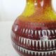 Vintage Scheurich Fat Lava Vase: West German Red & Yellow Pottery