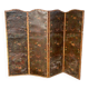 Grand Paravent à Quatre Feuilles En Cuir De Cordoue D’époque Fin XVIIIème H 188 Cm