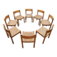 8 chaises vintage en corde et chêne