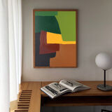 Palette of green, acrylic on canvas