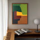 Palette of green, acrylic on canvas