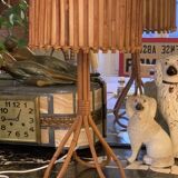 1950s tripod rattan lamp H47