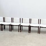 Set of six boucle dining chairs