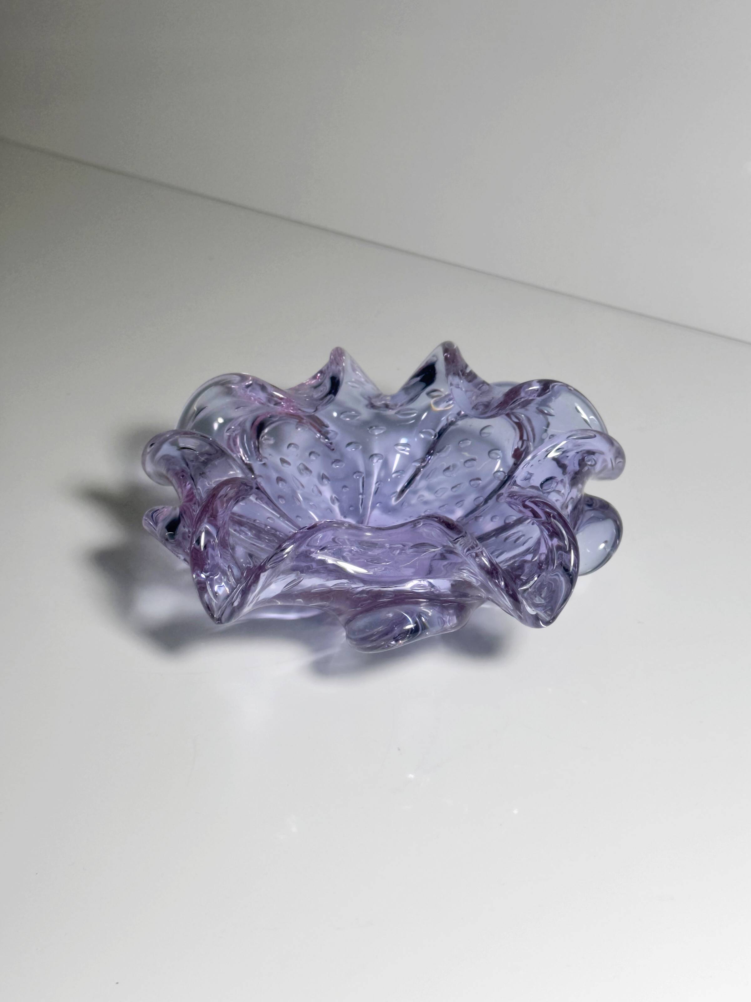Alexandrite Murano Bullicante Bubbles Ash Tray - 1950s