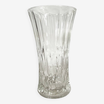 Vase vintage en verre moulé