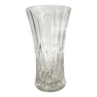 Vase vintage en verre moulé