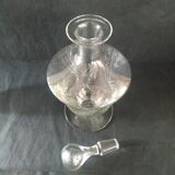 Service en verre broc + carafe + 8 verres à pieds ciselés  vintage