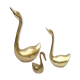 3 golden decorative swans
