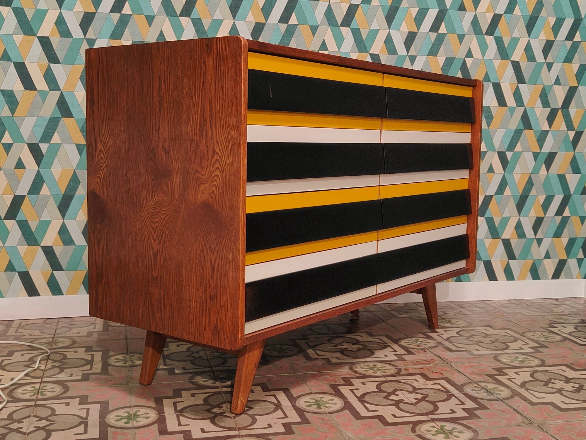 Chest of drawers U 453 Yellow by Jiri Jiroutek for Interier Praha, old edition from 1962