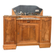 Art Deco buffet in carved walnut, marble and large mirror – 1930s