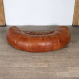 Croissant Sofa in Cognac Leather by Raphael Raffel for Honore Paris, 1970s