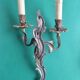 Pair of large antique candlestick wall sconces