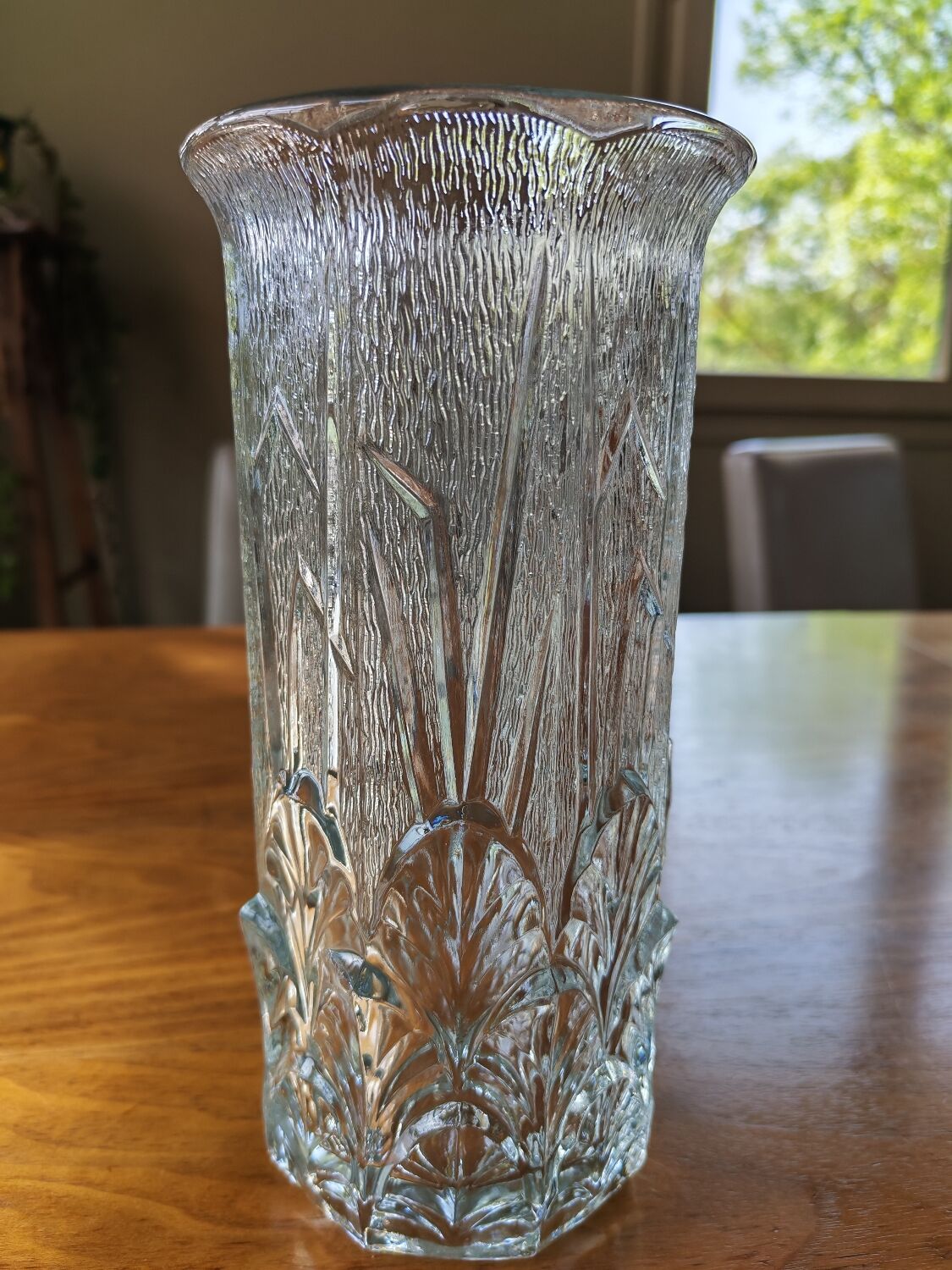 Vintage moulded glass vase