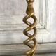 Pair of twisted brass candle holders