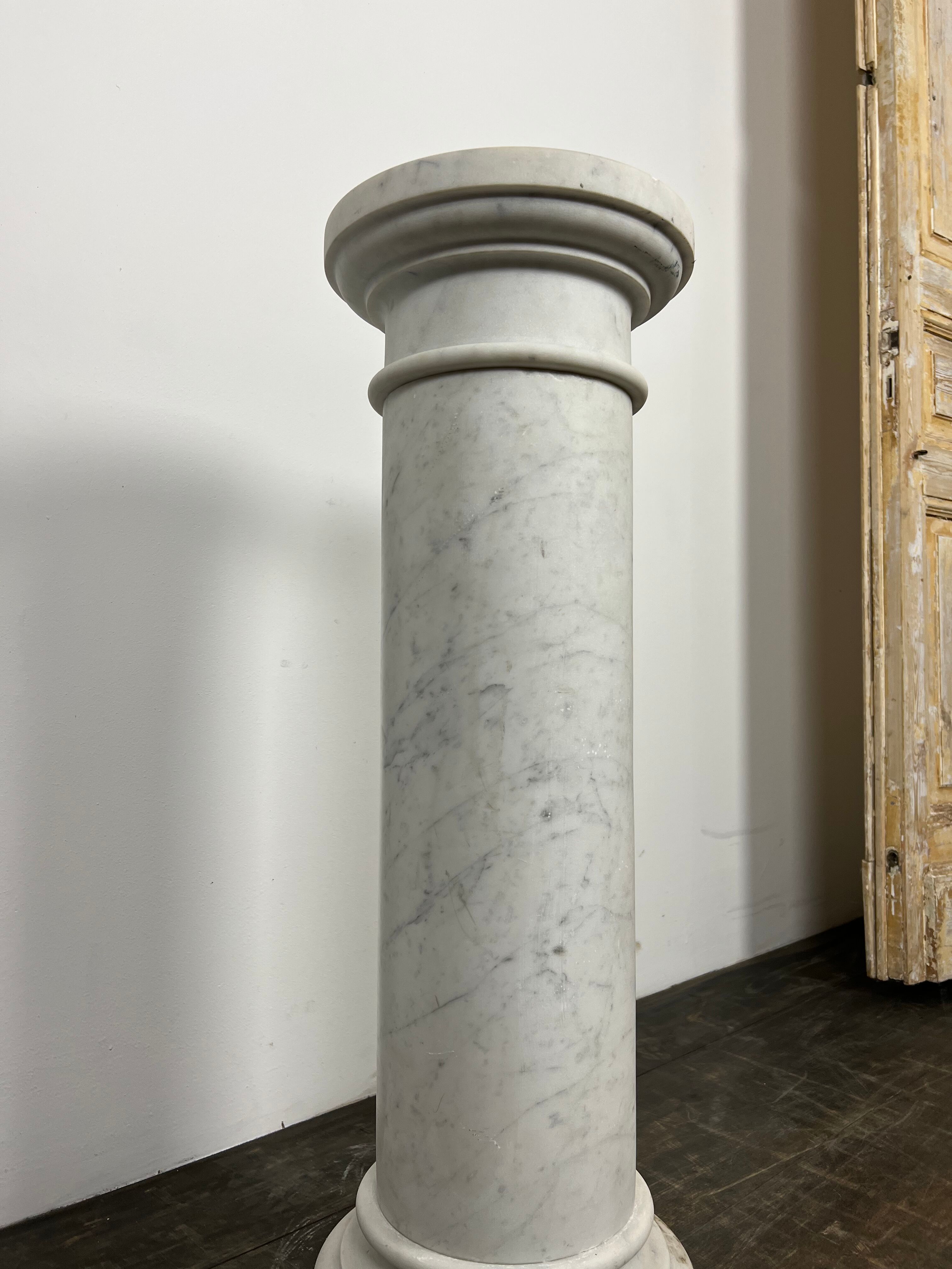 White marble column