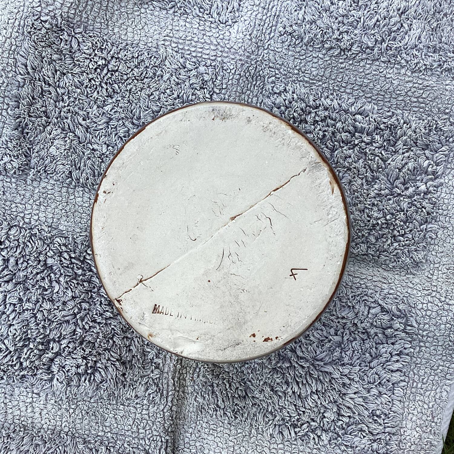 Old confit pot, fat, glazed stoneware