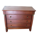 4-drawer chest of drawers - empire style - with detached columns - mahogany-bronze stain