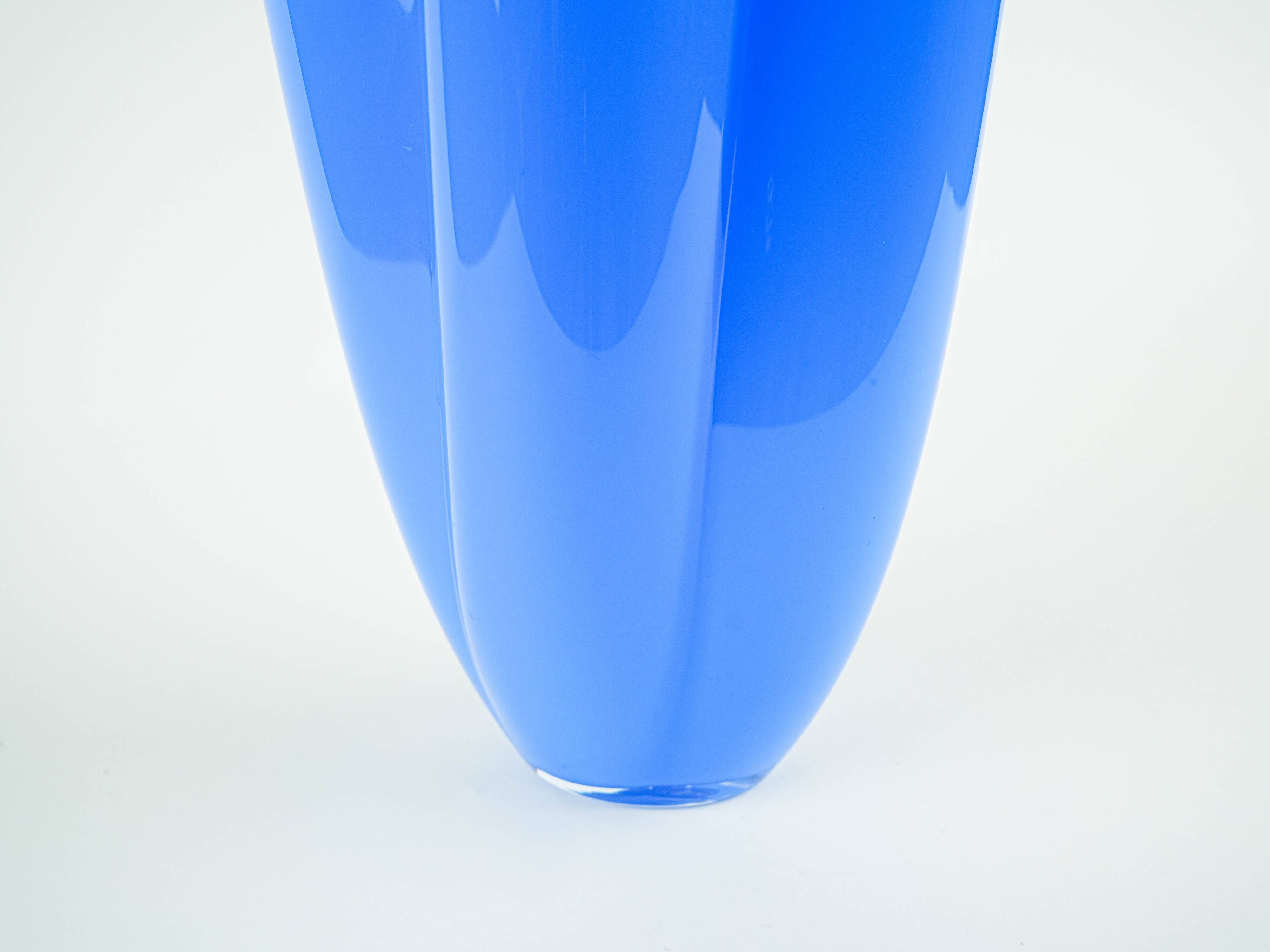 Blue vase, Danish design, 1980s, manufactured by Royal Copenhagen
