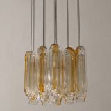 Suspension « Quadrifoglio » en verre de Murano par VeArt, années 1970