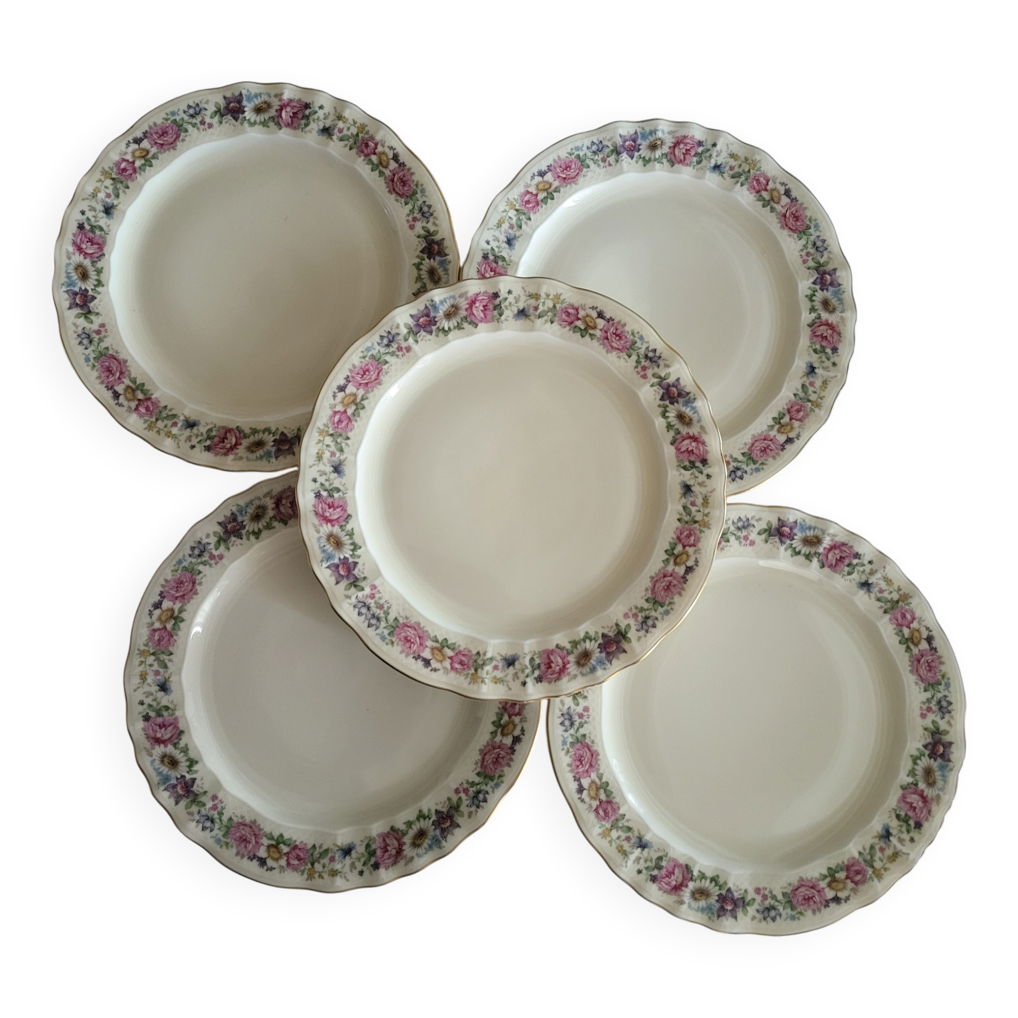 Limoges Bernardaud 5 Flat Plates in porcelain