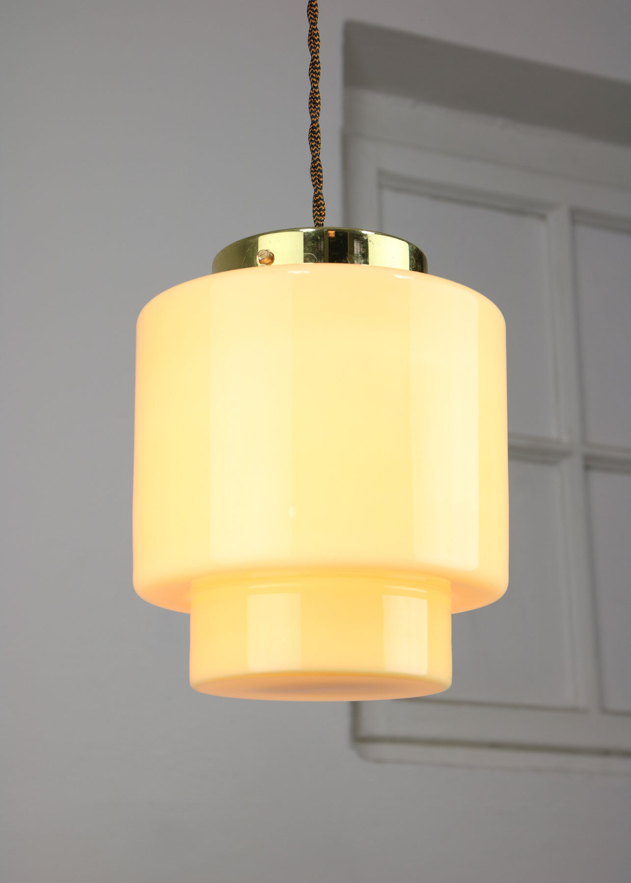 Vintage Mid-century Glass Pendant Lamp