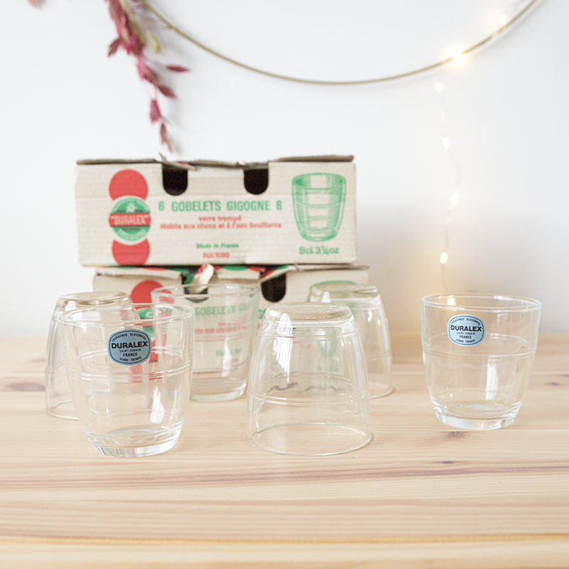 Duralex vintage Gigogne model glasses