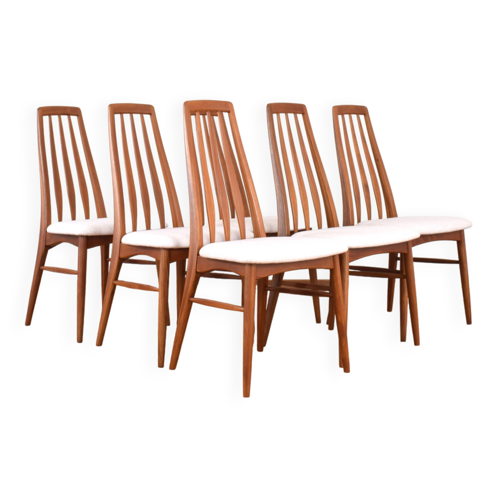 Mid-Century Teak Eva Chair by Niels Koefoed for Koefoeds Hornslet, 1960s, Set of 6