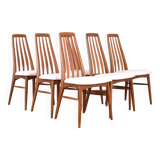Mid-Century Teak Eva Chair by Niels Koefoed for Koefoeds Hornslet, 1960s, Set of 6
