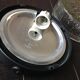 Vintage 60s-70s round ice glass ceiling light