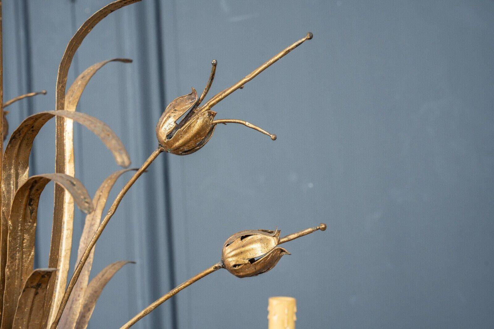 Chandelier in gilded metal in the style of Maison Baguès 6 lights 1960