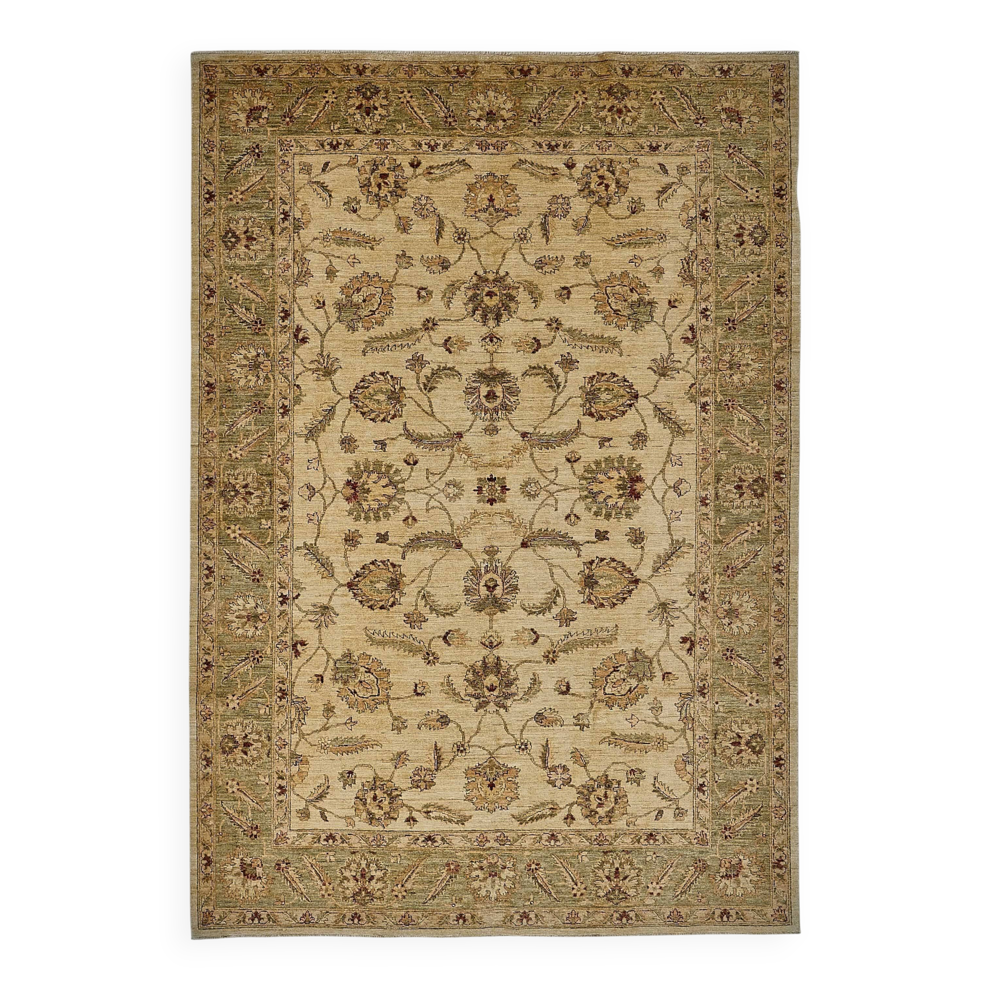 Turkish Handknotted Wool Oushak Rug 182 cm x 264 cm