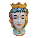 teste di moro siciliane in ceramica doppia faccia (uomo /donna)