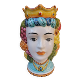 teste di moro siciliane in ceramica doppia faccia (uomo /donna)