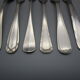 6 antique silver metal forks mismatched for a chic table