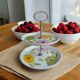 Digoin vintage serving plate cake stand, marguerite model, hand painted