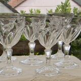 Set of 6 ARQUES crystal aperitif glasses. ORSAY model.