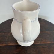 White pitcher with blue trim - Niderviller France
