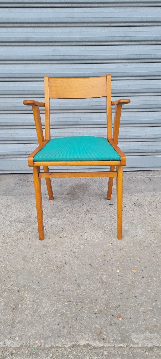 Light wood bridge armchair