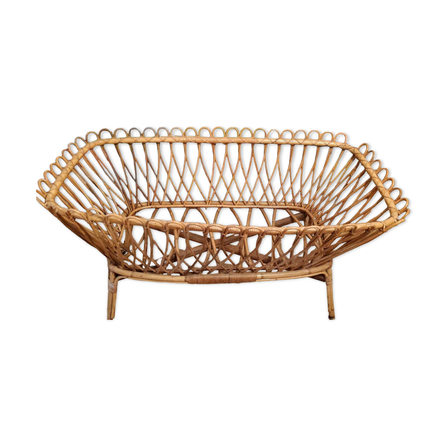 Rattan wicker bamboo baby bed